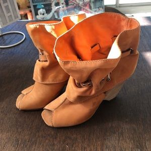 Marc by Marc Jacobs Suede Peep Toe Wedges